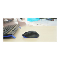Produktbild för Logitech Wireless Combo MK345 - sats med tangentbord och mus - USA, internationellt - svart, blå Inmatningsenhet