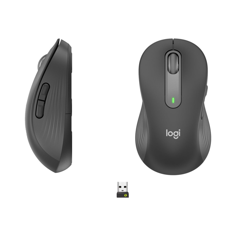 Produktbild för Logitech Signature M650 L LEFT - mus - stor storlek - 2.4 GHz, Bluetooth - grafit