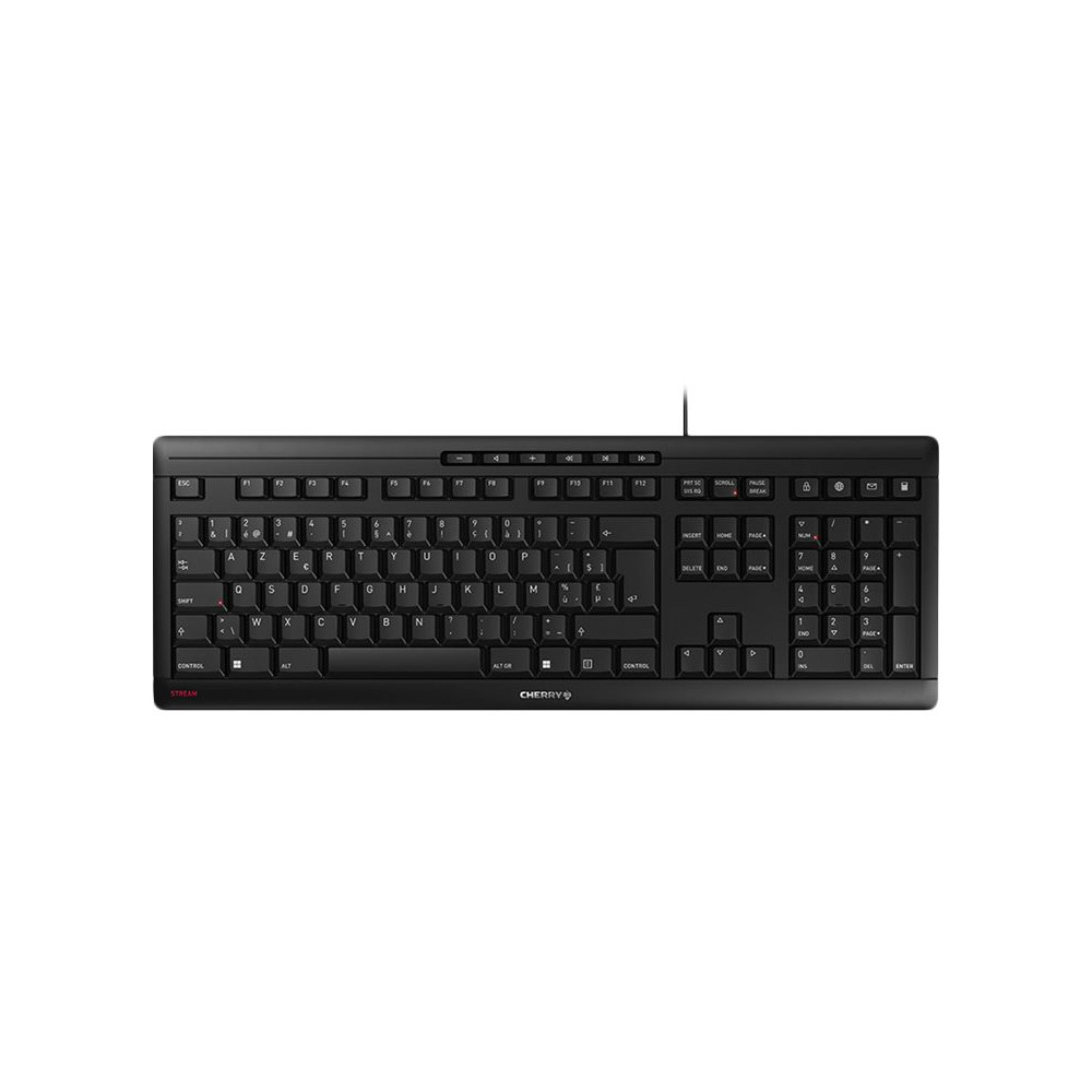 Produktbild för CHERRY STREAM KEYBOARD - tangentbord - belgisk - svart Inmatningsenhet