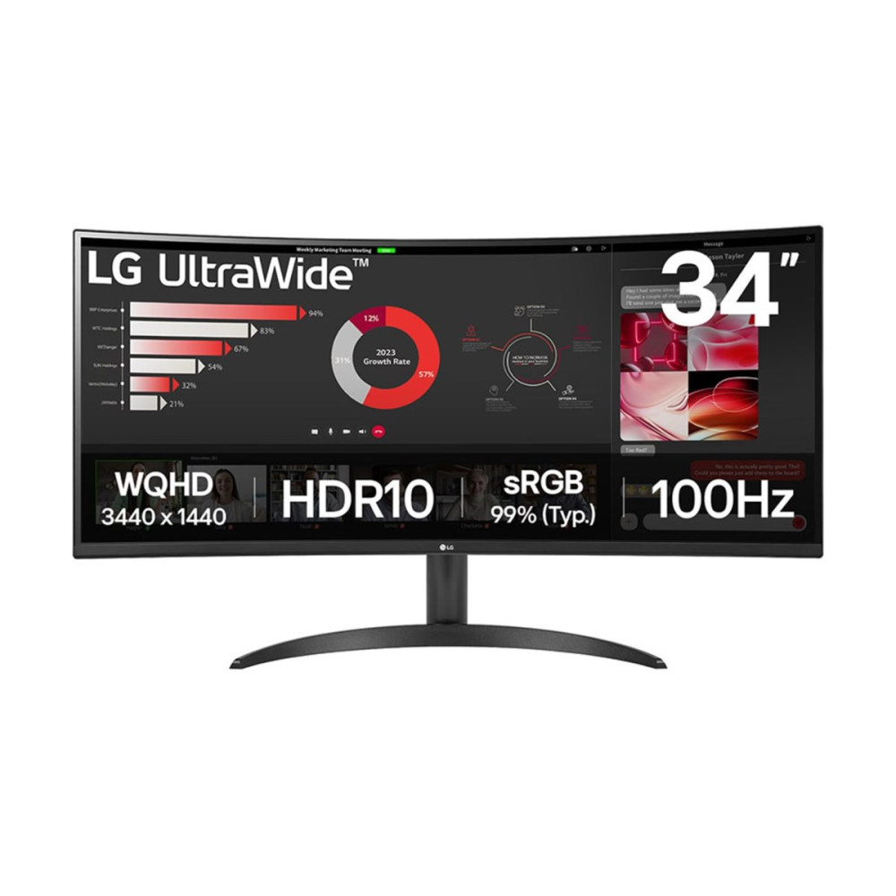 Produktbild för LG UltraWide 34WR50QK-B - LED-skärm - böjd - 34" - HDR