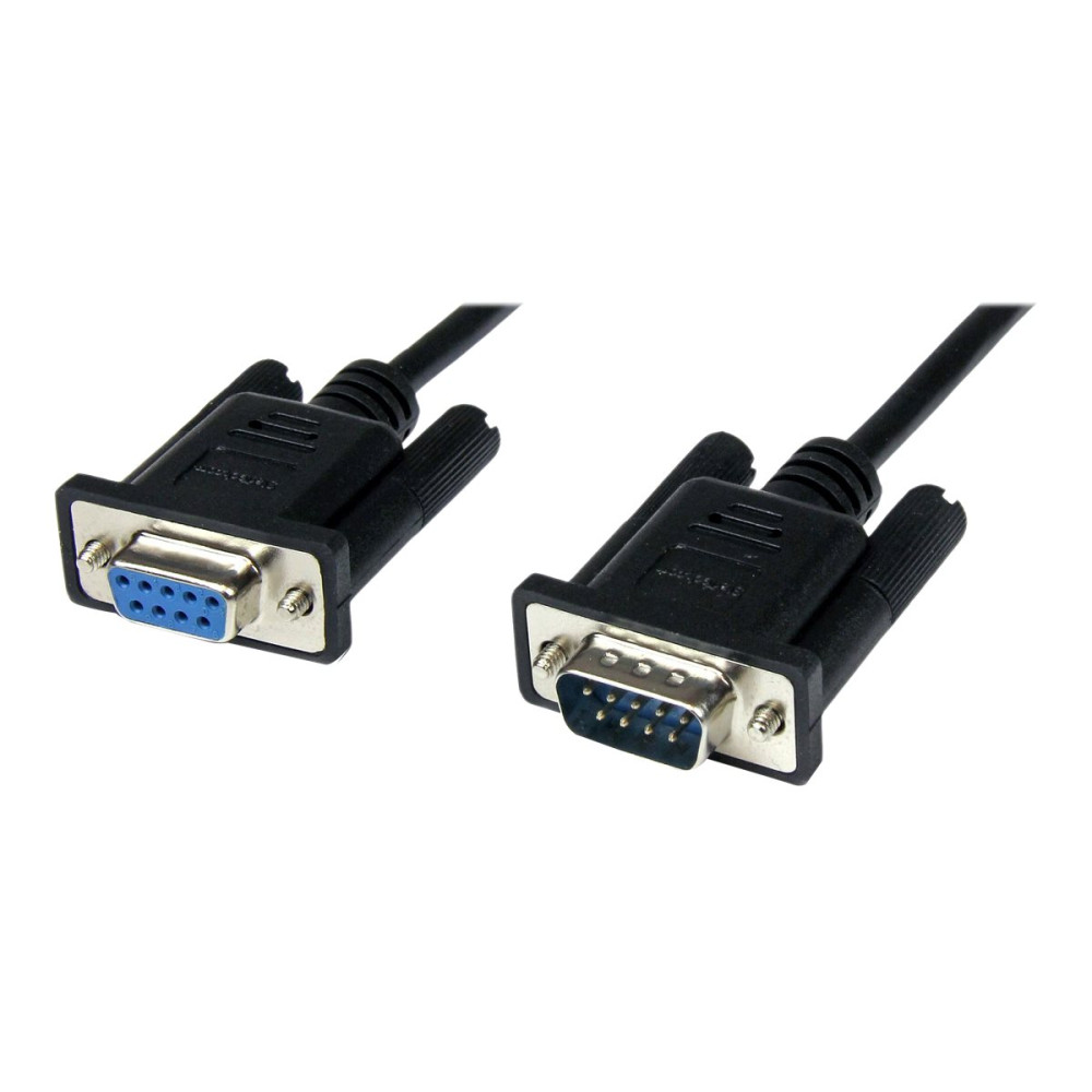 Produktbild för StarTech.com 2m Black DB9 RS232 Serial Null Modem Cable F/M - DB9 Male to Female - 9 pin Null Modem Cable - 1x DB9 (M), 1x DB9 (F), Black - nollmodemkabel - DB-9 till DB-9 - 2 m