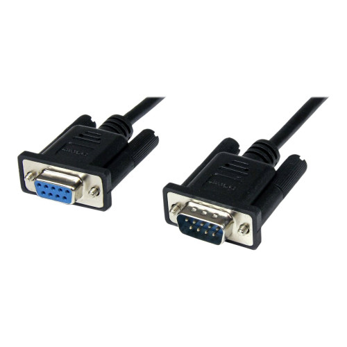 StarTech.com StarTech.com 2m Black DB9 RS232 Serial Null Modem Cable F/M - DB9 Male to Female - 9 pin Null Modem Cable - 1x DB9 (M), 1x DB9 (F), Black - nollmodemkabel - DB-9 till DB-9 - 2 m