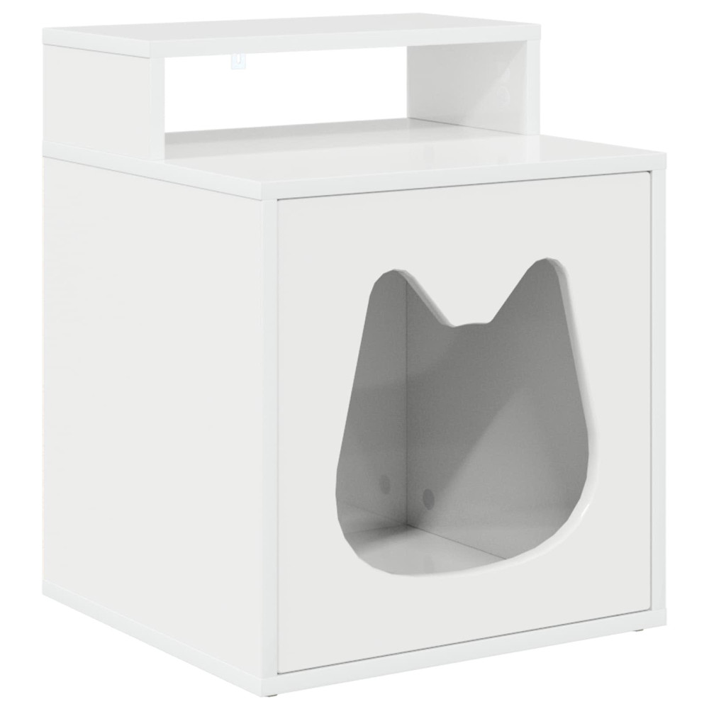 Produktbild för Katt hus Glansig Vit 42,5 x 40 x 53,5 cm Konstruerat trä