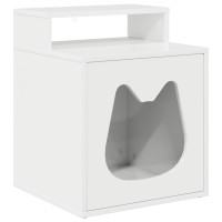 Produktbild för Katt hus Glansig Vit 42,5 x 40 x 53,5 cm Konstruerat trä