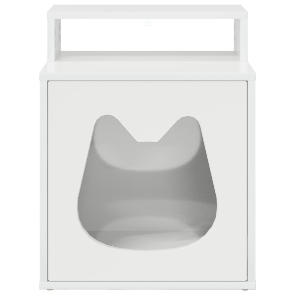 Produktbild för Katt hus Glansig Vit 42,5 x 40 x 53,5 cm Konstruerat trä