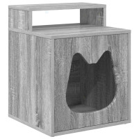 Produktbild för Katt hus Grå Sonoma 42,5 x 40 x 53,5 cm Konstruerat trä