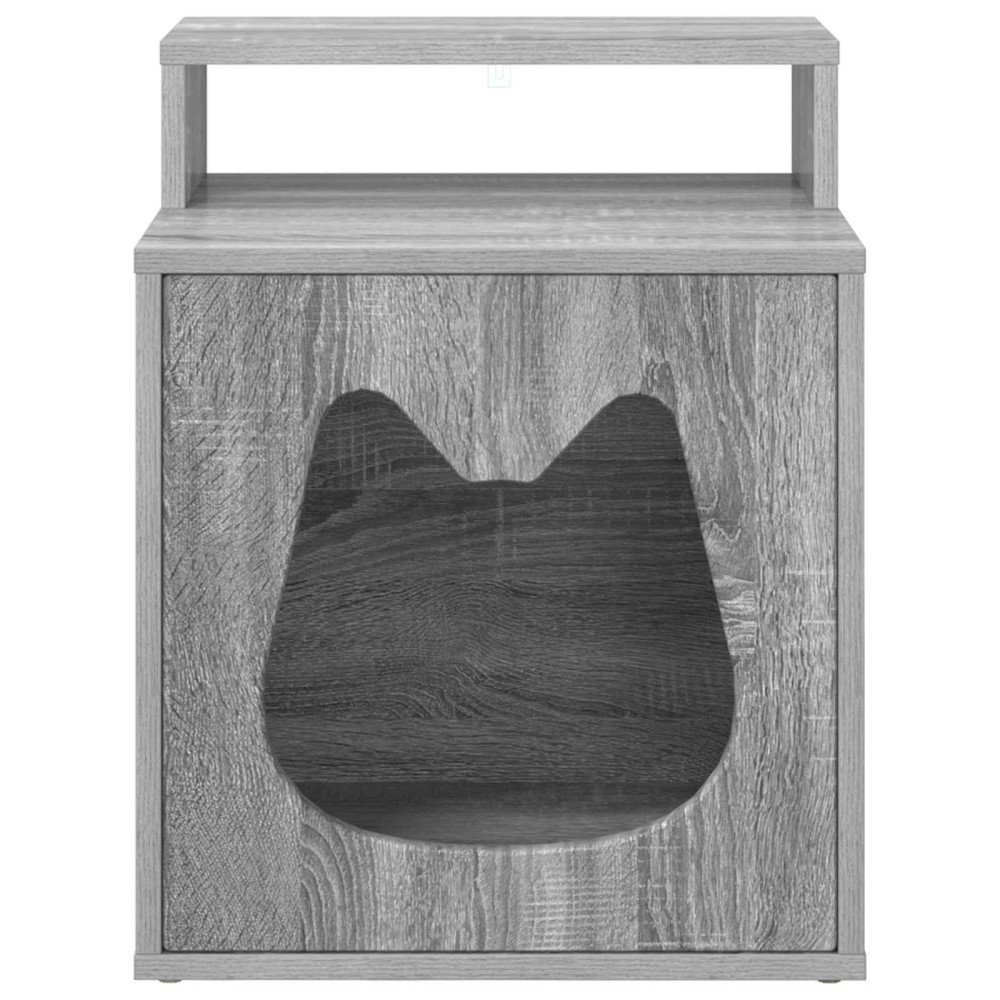 Produktbild för Katt hus Grå Sonoma 42,5 x 40 x 53,5 cm Konstruerat trä