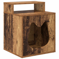 Produktbild för Katt hus Gammalt trä 42,5 x 40 x 53,5 cm Konstruerat trä