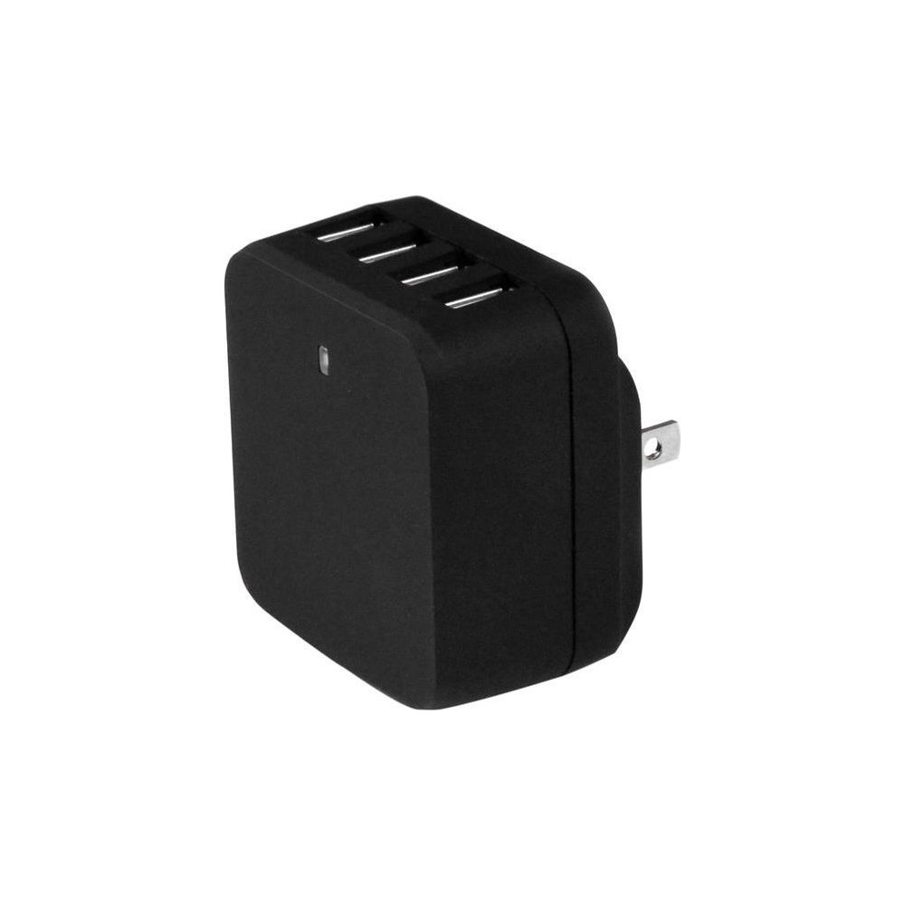 Produktbild för Startech 4-Port Travel USB Wall Charger - 34W/6.8A International Travel Adapter - Portable USB Charging Station (USB4PACBK) strömadapter - USB - 34 watt
