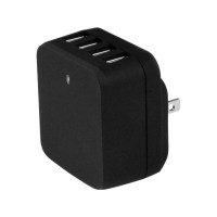 Produktbild för Startech 4-Port Travel USB Wall Charger - 34W/6.8A International Travel Adapter - Portable USB Charging Station (USB4PACBK) strömadapter - USB - 34 watt