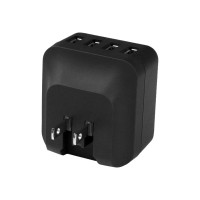 Produktbild för Startech 4-Port Travel USB Wall Charger - 34W/6.8A International Travel Adapter - Portable USB Charging Station (USB4PACBK) strömadapter - USB - 34 watt
