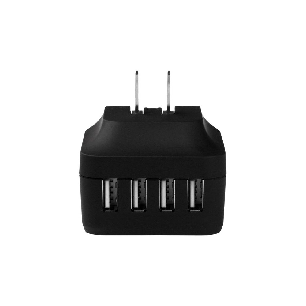Produktbild för Startech 4-Port Travel USB Wall Charger - 34W/6.8A International Travel Adapter - Portable USB Charging Station (USB4PACBK) strömadapter - USB - 34 watt