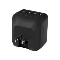 Produktbild för Startech 4-Port Travel USB Wall Charger - 34W/6.8A International Travel Adapter - Portable USB Charging Station (USB4PACBK) strömadapter - USB - 34 watt