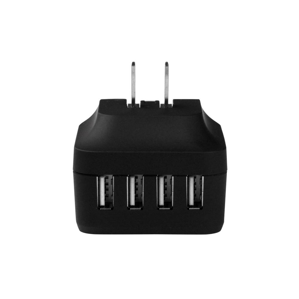 Produktbild för Startech 4-Port Travel USB Wall Charger - 34W/6.8A International Travel Adapter - Portable USB Charging Station (USB4PACBK) strömadapter - USB - 34 watt