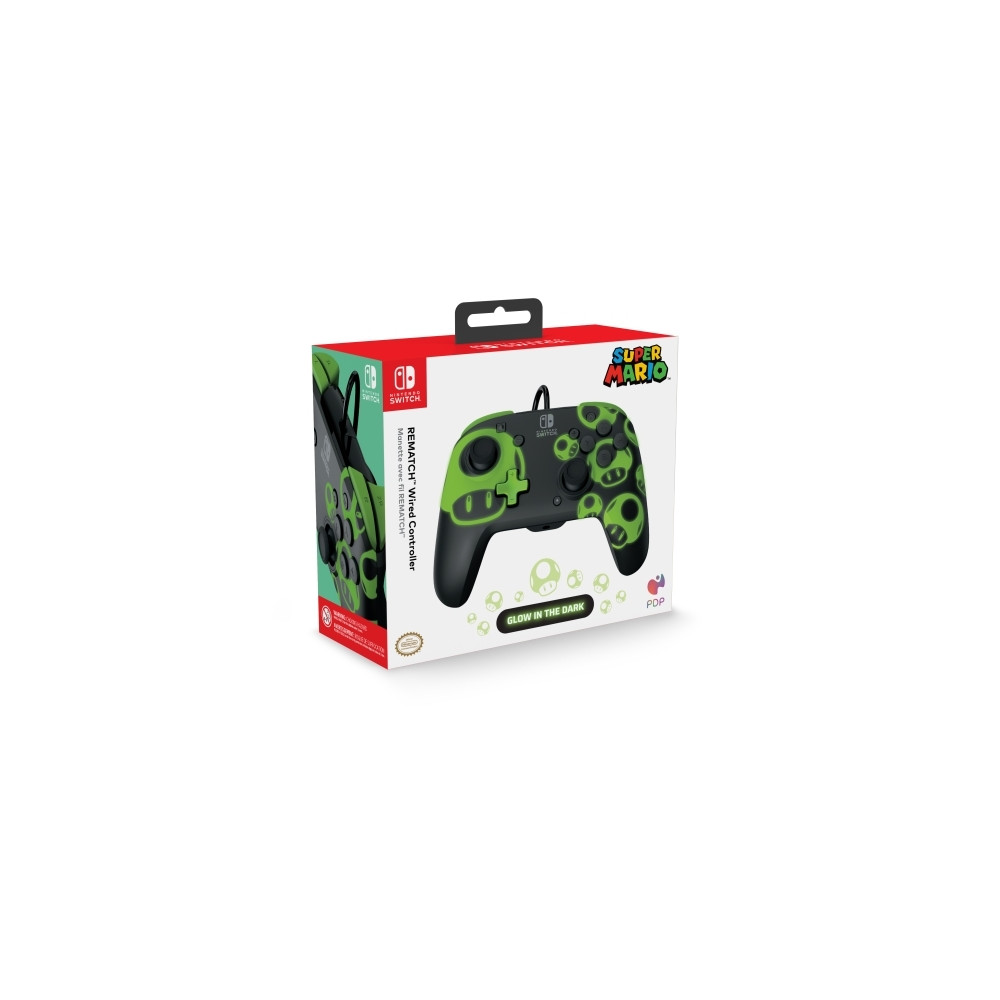 Produktbild för PDP REMATCH: 1-Up Glow in the Dark, Spelplatta, Nintendo Swi...