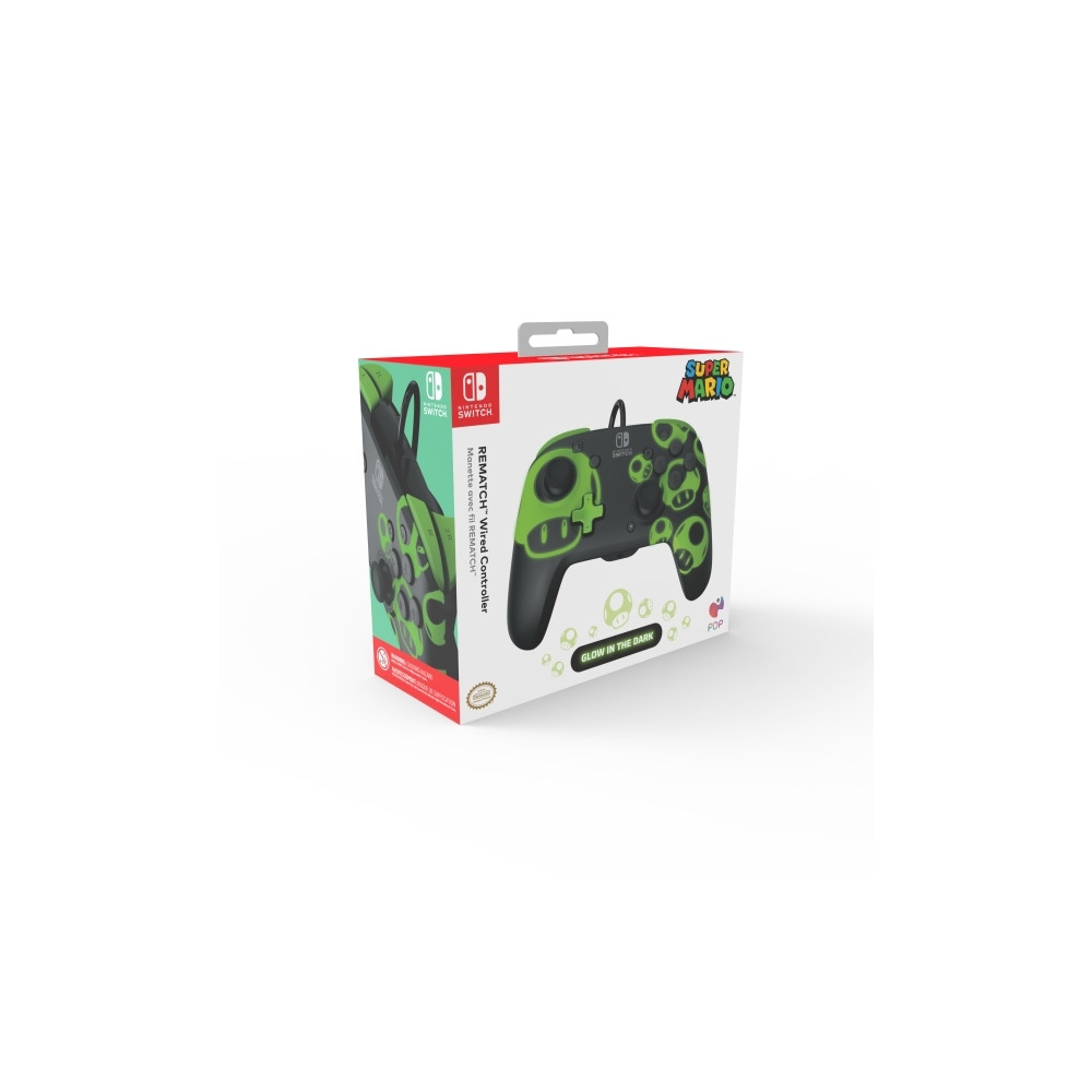Produktbild för PDP REMATCH: 1-Up Glow in the Dark, Spelplatta, Nintendo Swi...