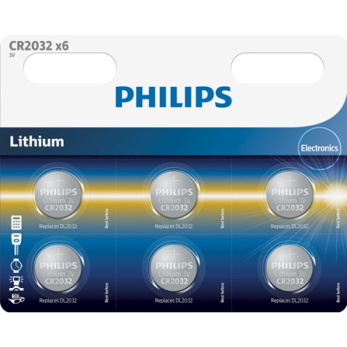 Philips Philips Minicells CR2032P6 batteri - 6 x CR2032 - Li