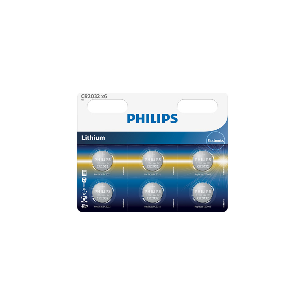 Produktbild för Philips Minicells CR2032P6 batteri - 6 x CR2032 - Li