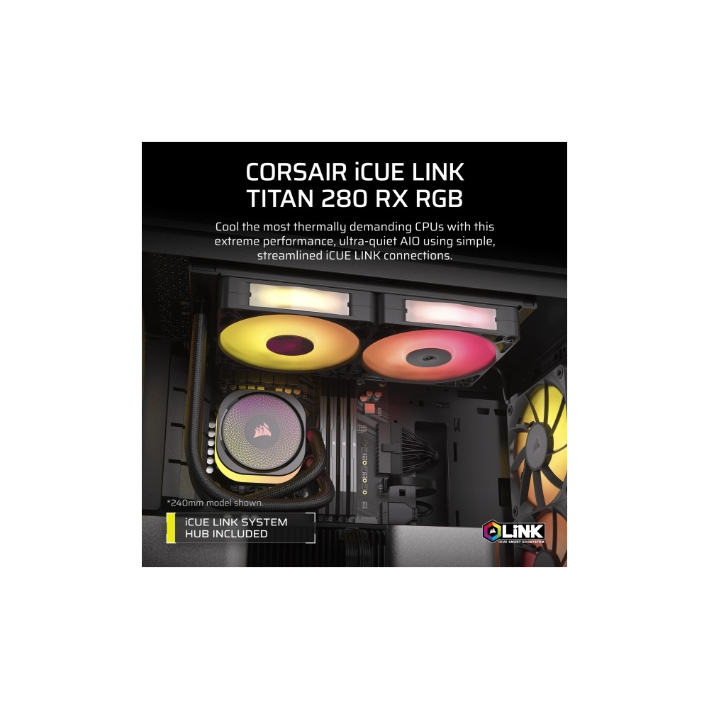 Produktbild för CORSAIR iCUE Link TITAN 280 RX RGB - kylsystem med vätska till processorn