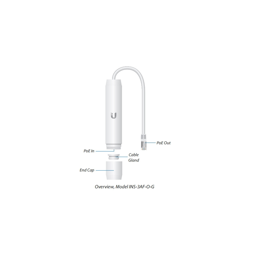Produktbild för Ubiquiti Networks Instant 802.3af INS-3AF-O-G - strömtillförsel