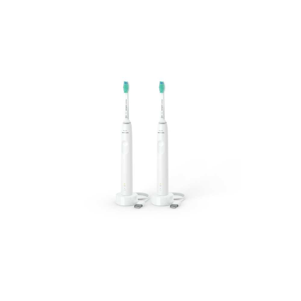 Produktbild för Philips 3100 Series HX3675 - tandborstuppsättning - vit