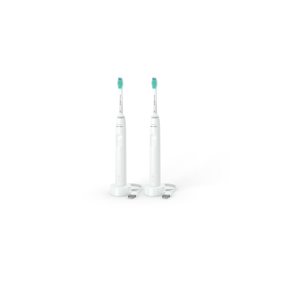 Produktbild för Philips 3100 Series HX3675 - tandborstuppsättning - vit