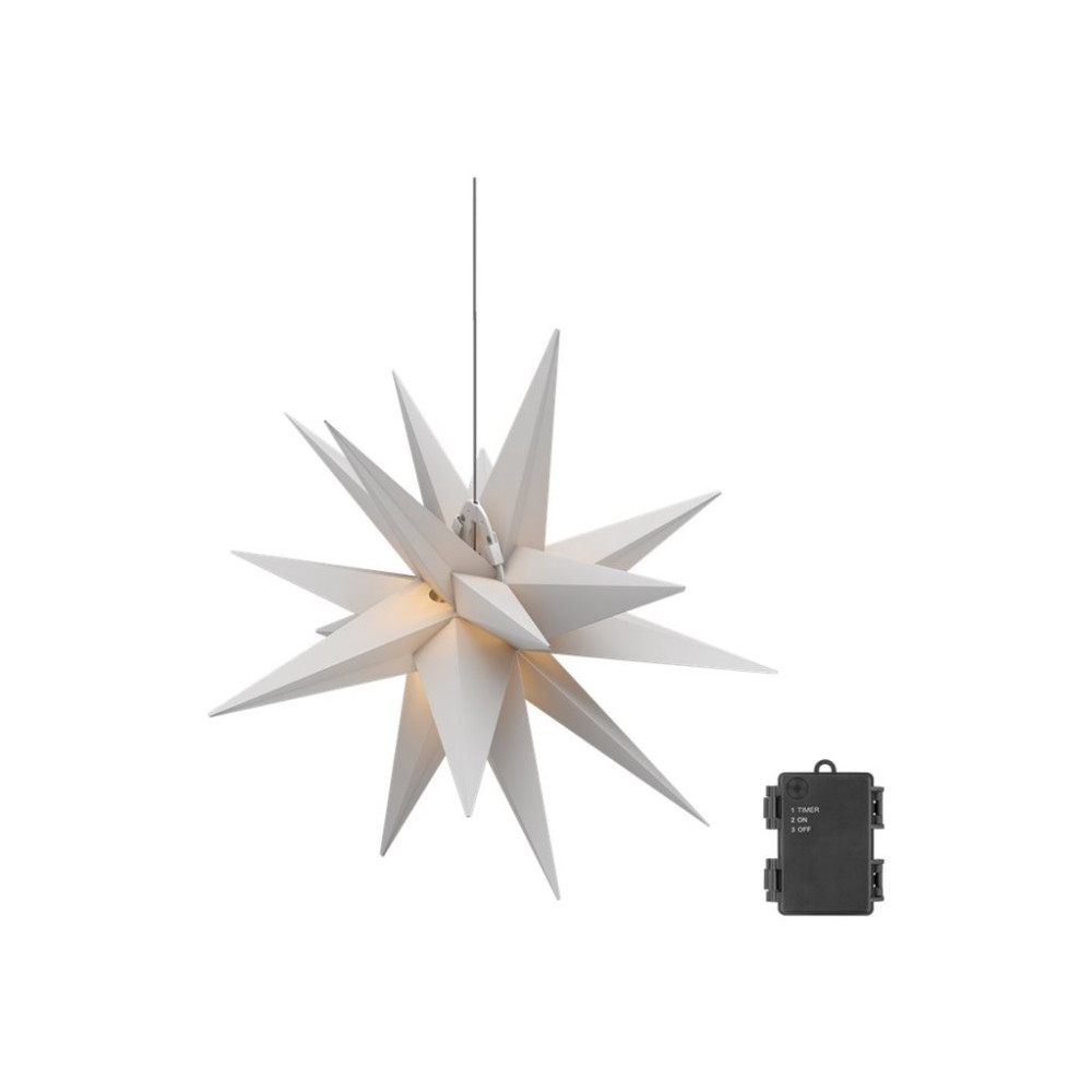 Produktbild för goobay - hängande dekorationslampa - LED - 0.27 W - varmt vitt ljus - 3000 K - christmas star 3D - vit