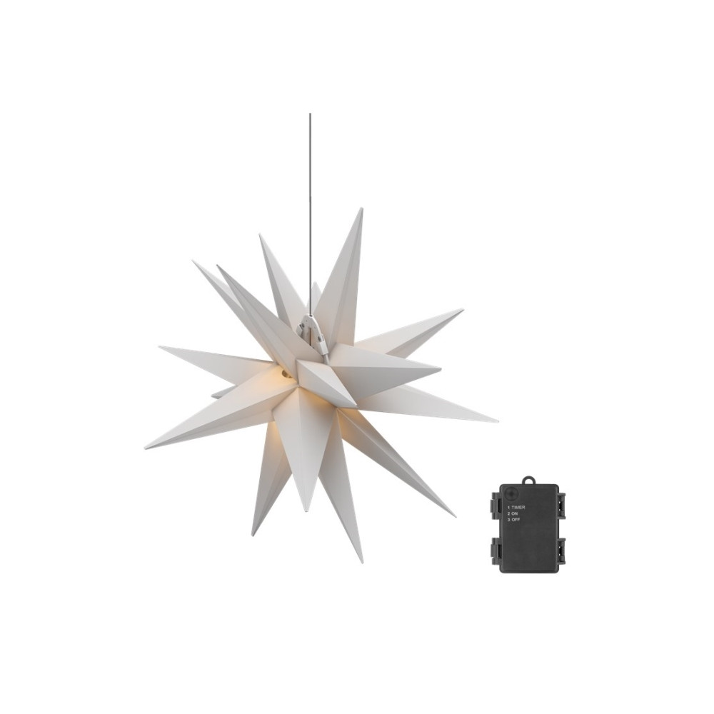 Produktbild för goobay - hängande dekorationslampa - LED - 0.27 W - varmt vitt ljus - 3000 K - christmas star 3D - vit