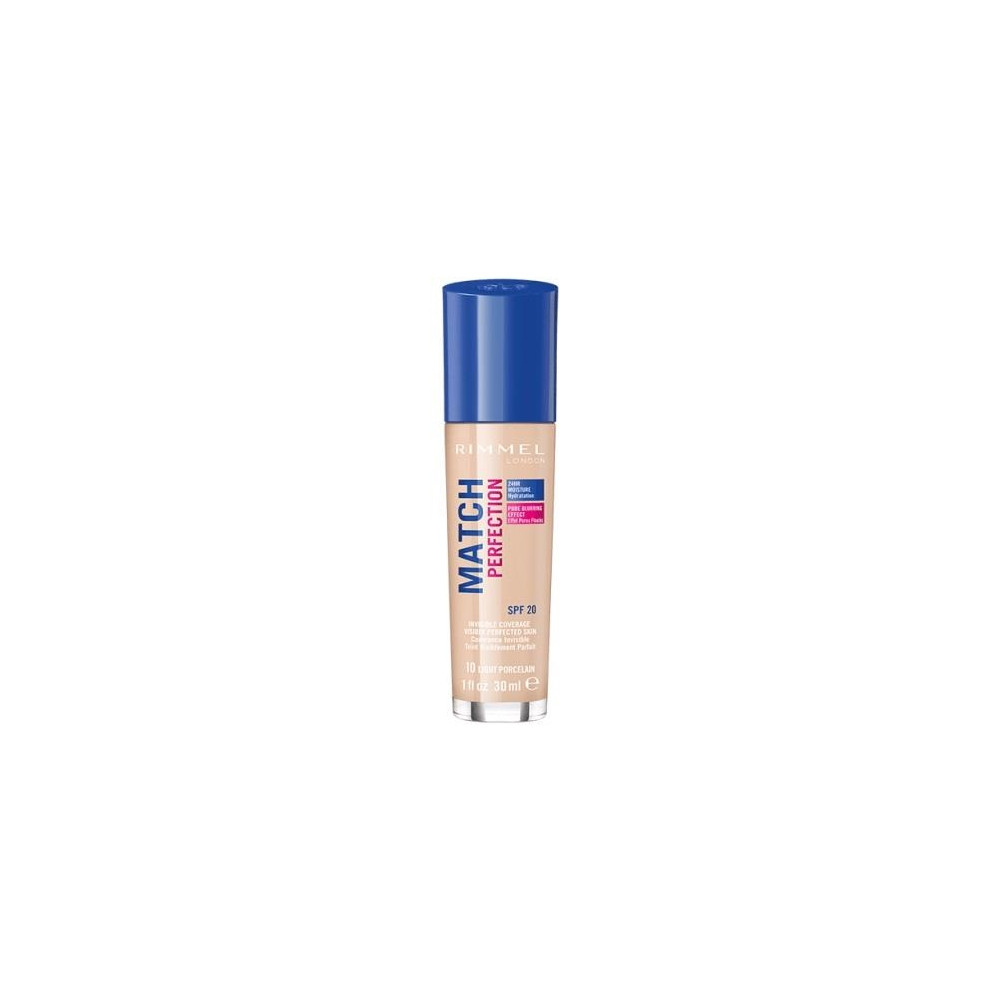 Produktbild för Rimmel Match Perfection Foundation, Light Porcelain 10- Cool...