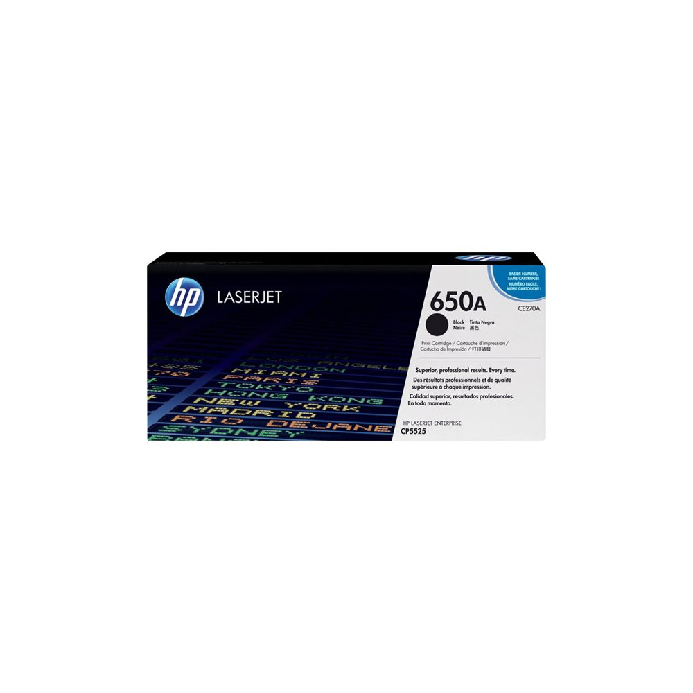 Produktbild för HP 650A - svart - original - LaserJet - tonerkassett (CE270A)