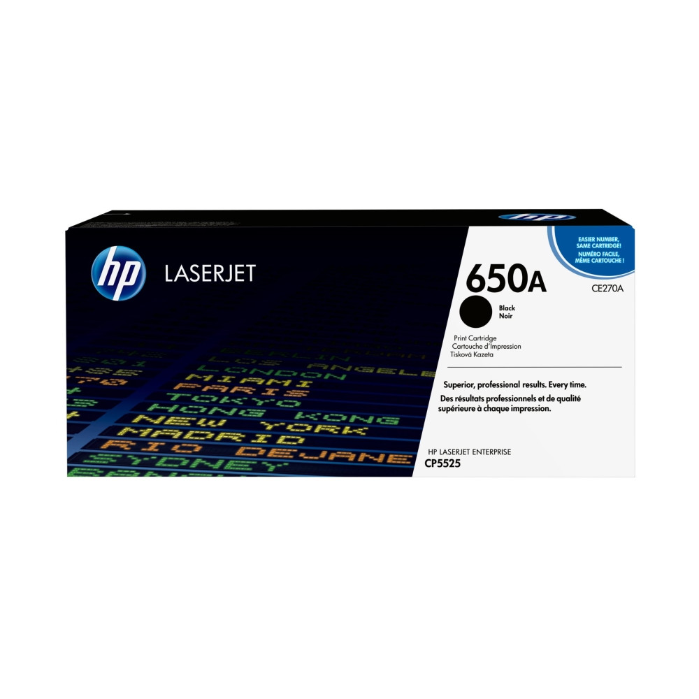 Produktbild för HP 650A - svart - original - LaserJet - tonerkassett (CE270A)