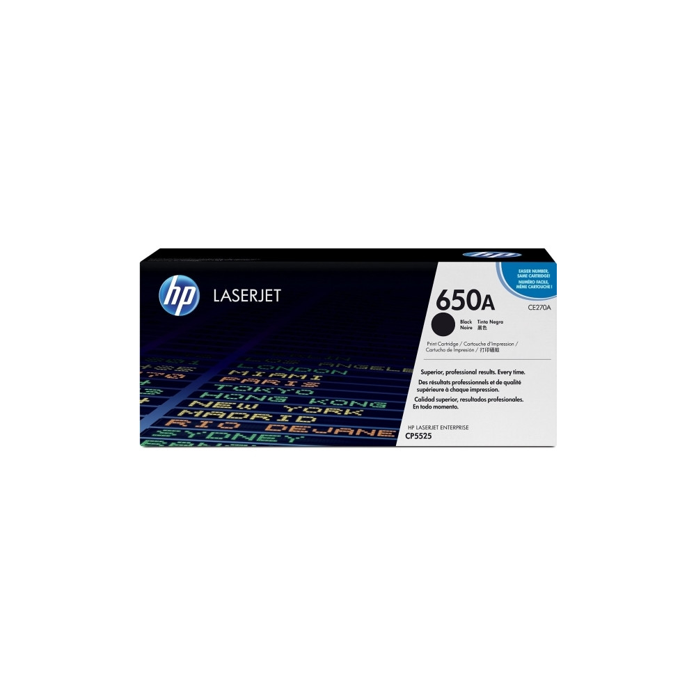 Produktbild för HP 650A - svart - original - LaserJet - tonerkassett (CE270A)
