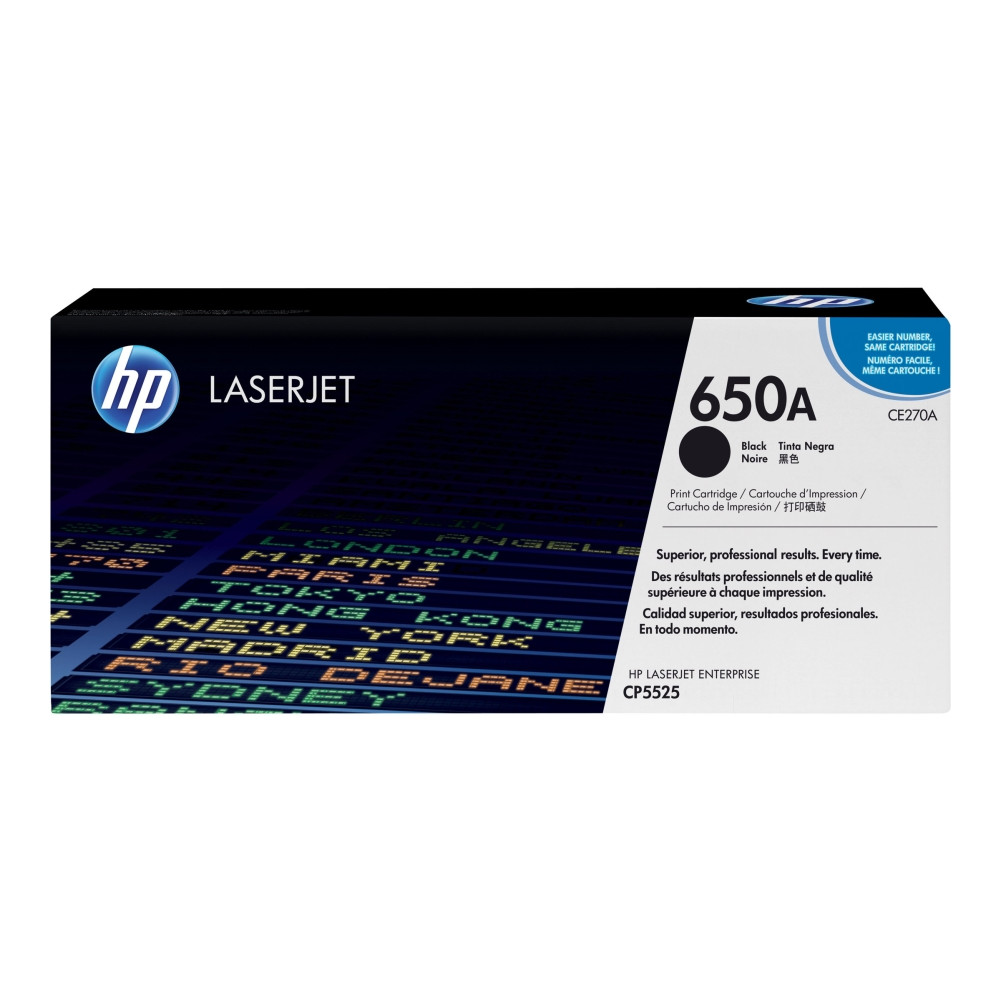 Produktbild för HP 650A - svart - original - LaserJet - tonerkassett (CE270A)