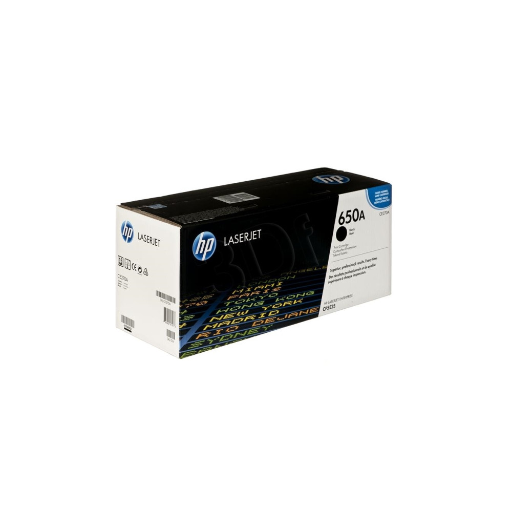 Produktbild för HP 650A - svart - original - LaserJet - tonerkassett (CE270A)