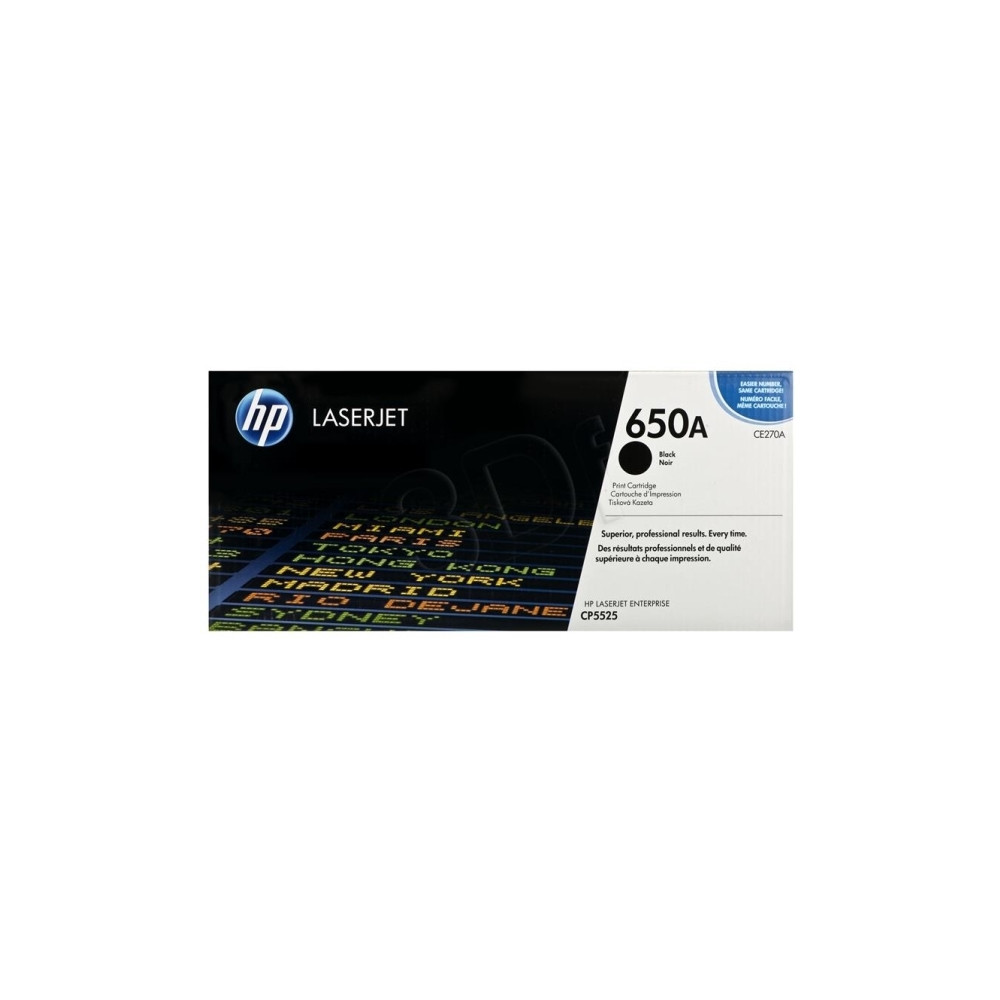 Produktbild för HP 650A - svart - original - LaserJet - tonerkassett (CE270A)