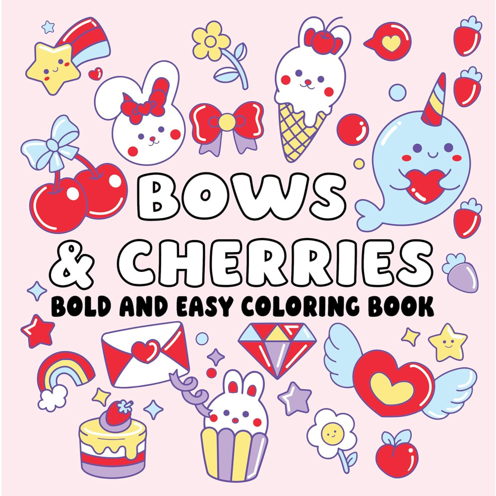 Produktbild för Bows and Cherries Bold and Easy Coloring Book (häftad, eng)