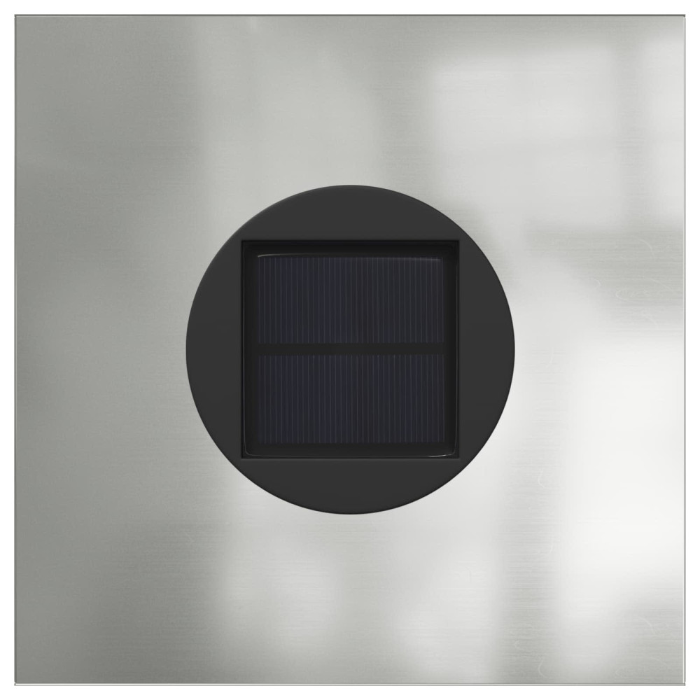Produktbild för Solar LED Stig Ljus 2 pcs Silver Galvaniserat stål