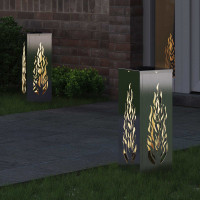 Produktbild för Solar LED Stig Ljus 2 pcs Silver Rostfritt stål