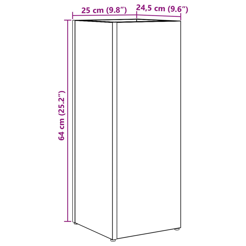 Produktbild för Förvaringskrok & Ställ med lagring Betonggrå 25 x 24,5 x 64 cm