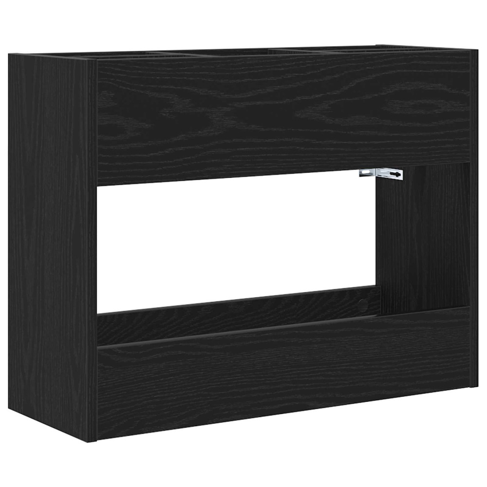 Produktbild för Förvaringskrok & Ställ Svart Ek 65 x 24 x 50 cm Konstruerat trä