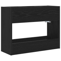Produktbild för Förvaringskrok & Ställ Svart Ek 65 x 24 x 50 cm Konstruerat trä