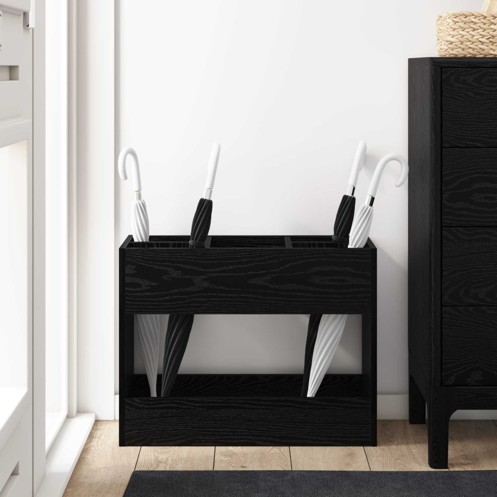 Produktbild för Förvaringskrok & Ställ Svart Ek 65 x 24 x 50 cm Konstruerat trä