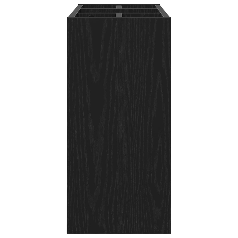Produktbild för Förvaringskrok & Ställ Svart Ek 65 x 24 x 50 cm Konstruerat trä