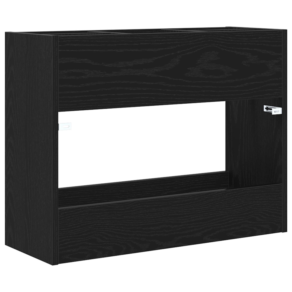 Produktbild för Förvaringskrok & Ställ Svart Ek 65 x 24 x 50 cm Konstruerat trä