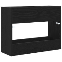 Produktbild för Förvaringskrok & Ställ Svart Ek 65 x 24 x 50 cm Konstruerat trä