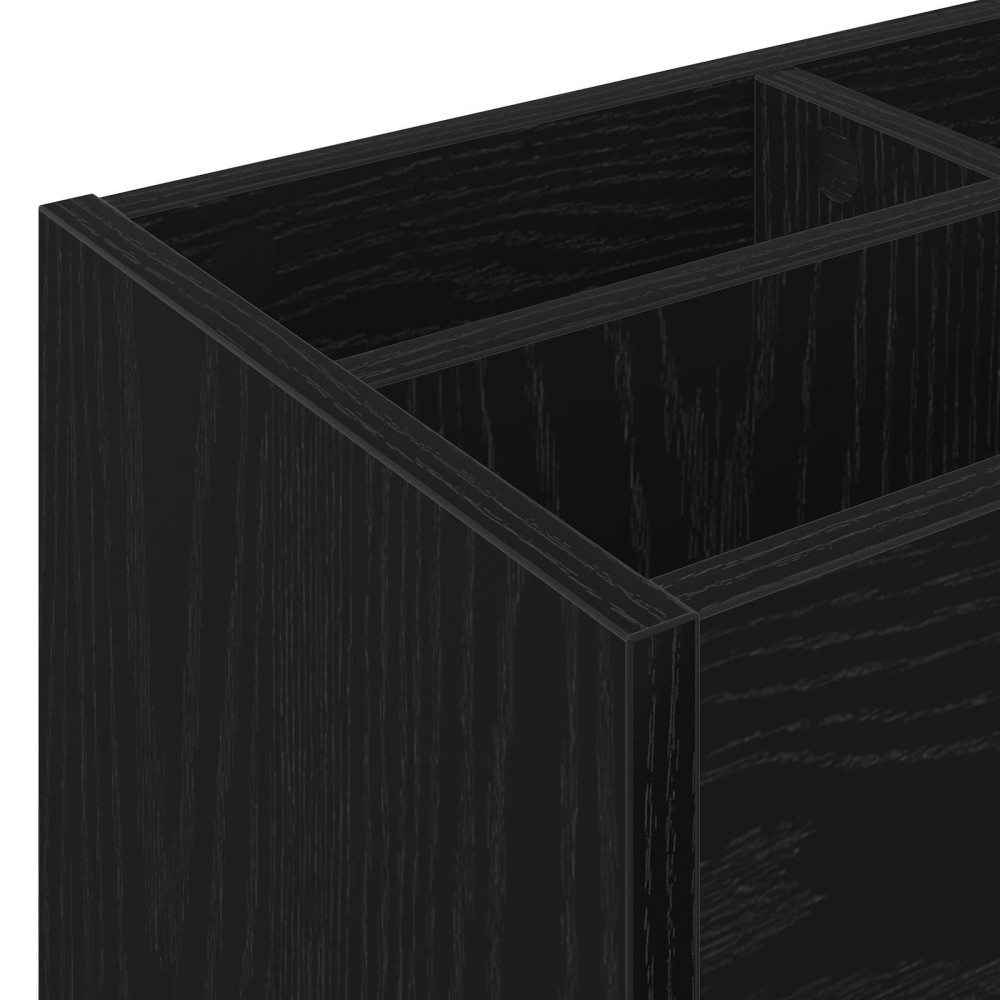 Produktbild för Förvaringskrok & Ställ Svart Ek 65 x 24 x 50 cm Konstruerat trä