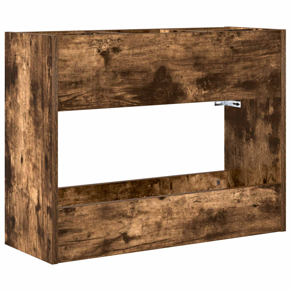Produktbild för Förvaringskrok & Ställ Rökt ek 65 x 24 x 50 cm Konstruerat trä