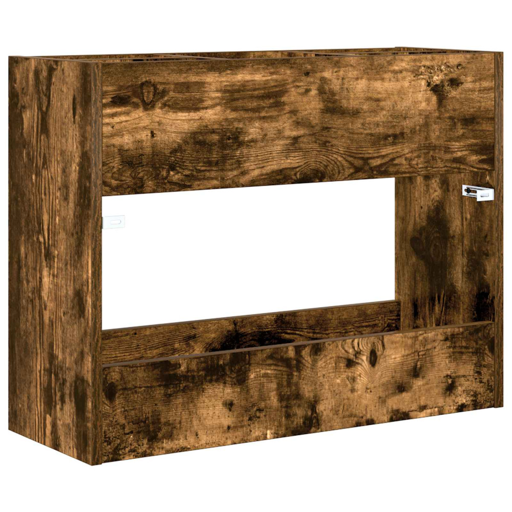 Produktbild för Förvaringskrok & Ställ Rökt ek 65 x 24 x 50 cm Konstruerat trä