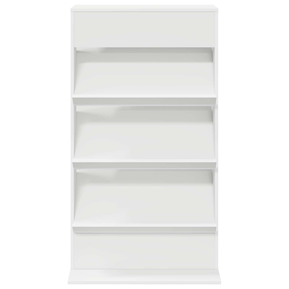 Produktbild för Tidningshylla med hylla Vit 70 x 41 x 126 cm Konstruerat trä