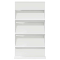 Produktbild för Tidningshylla med hylla Vit 70 x 41 x 126 cm Konstruerat trä